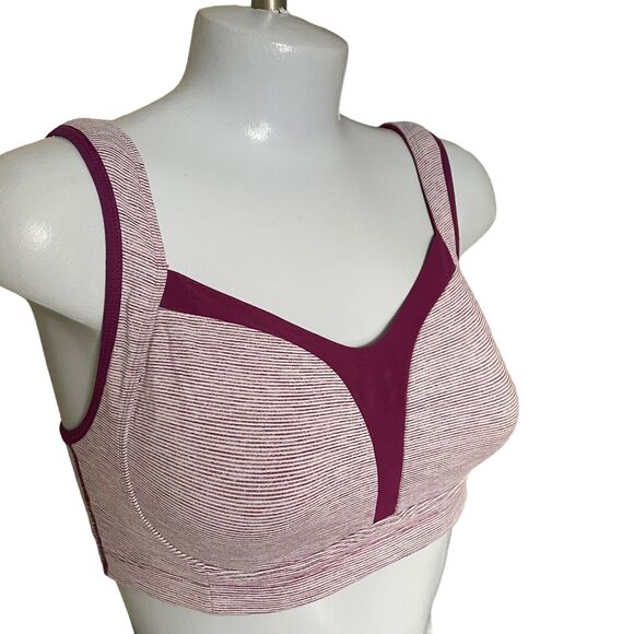 Lululemon TaTa Tamer Bra 32 AB Wine stripe - Picture 3 of 10